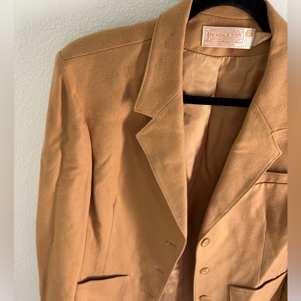 Pendleton 100% Virgin Wool Camel Blazer Jacket Wo… - image 4